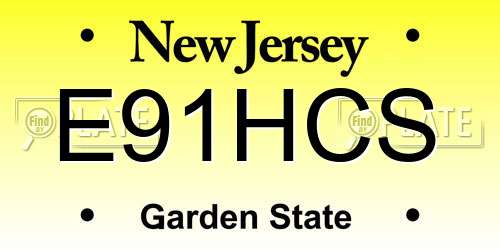 E91HCS New Jersey License Plate