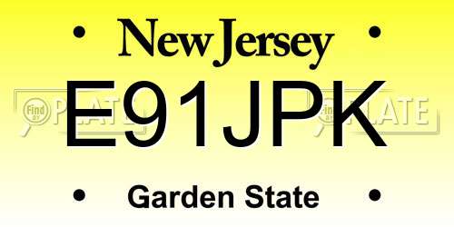 E91JPK New Jersey License Plate