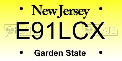 E91LCX New Jersey License Plate