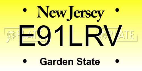 E91LRV New Jersey License Plate