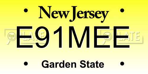 E91MEE New Jersey License Plate