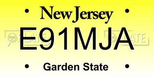 E91MJA New Jersey License Plate