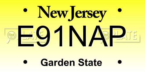 E91NAP New Jersey License Plate