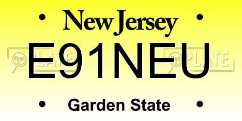 E91NEU New Jersey License Plate