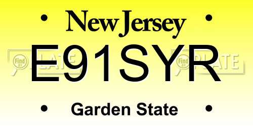 E91SYR New Jersey License Plate