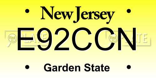 E92CCN New Jersey License Plate
