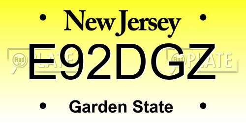 E92DGZ New Jersey License Plate