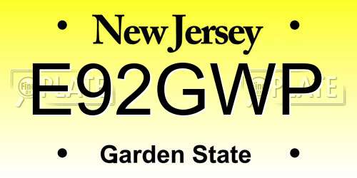 E92GWP New Jersey License Plate