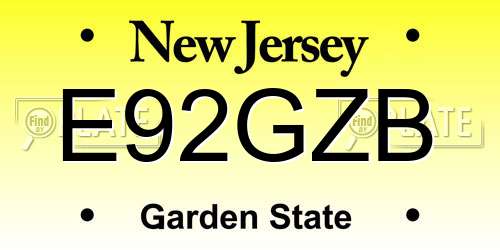 E92GZB New Jersey License Plate