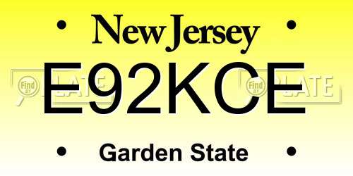 E92KCE New Jersey License Plate