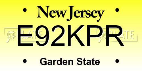 E92KPR New Jersey License Plate