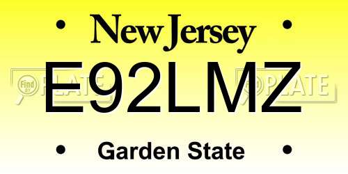 E92LMZ New Jersey License Plate