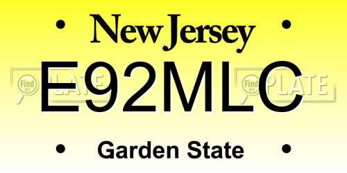 E92MLC New Jersey License Plate