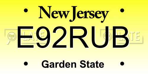 E92RUB New Jersey License Plate