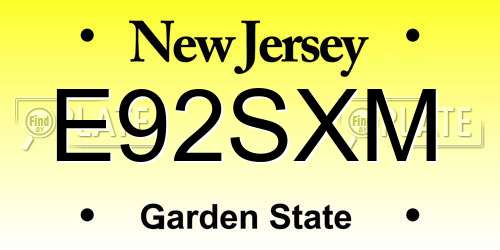 E92SXM New Jersey License Plate