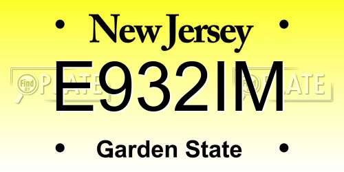E932IM New Jersey License Plate