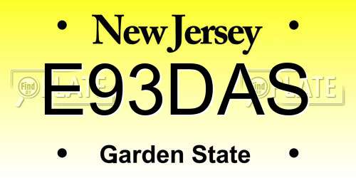 E93DAS New Jersey License Plate