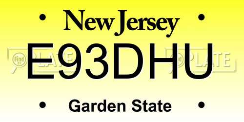 E93DHU New Jersey License Plate