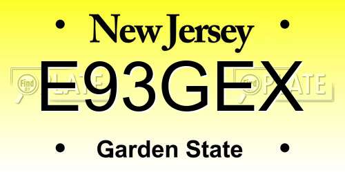 E93GEX New Jersey License Plate