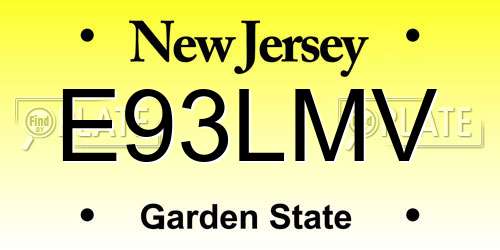 E93LMV New Jersey License Plate
