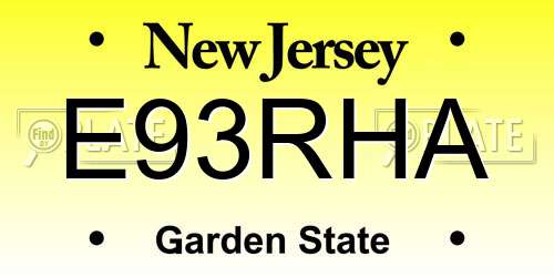 E93RHA New Jersey License Plate