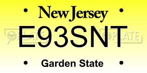 E93SNT New Jersey License Plate