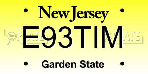 E93TIM New Jersey License Plate