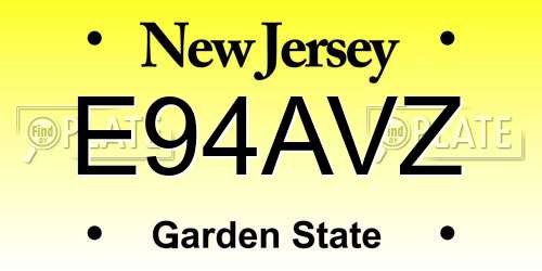 E94AVZ New Jersey License Plate