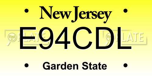 E94CDL New Jersey License Plate
