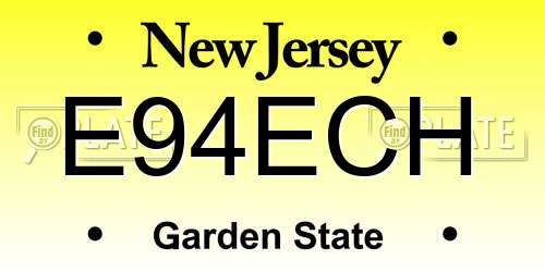 E94ECH New Jersey License Plate