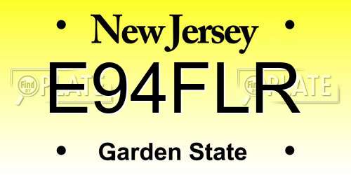 E94FLR New Jersey License Plate