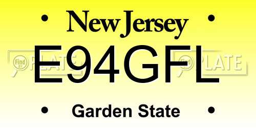 E94GFL New Jersey License Plate