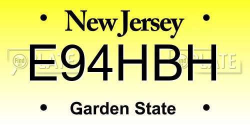 E94HBH New Jersey License Plate