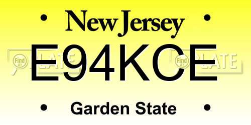 E94KCE New Jersey License Plate