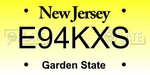 E94KXS New Jersey License Plate