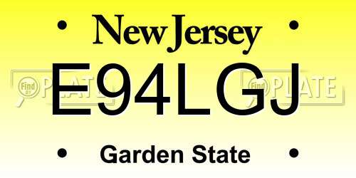 E94LGJ New Jersey License Plate
