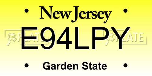 E94LPY New Jersey License Plate