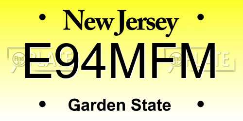 E94MFM New Jersey License Plate