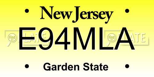 E94MLA New Jersey License Plate