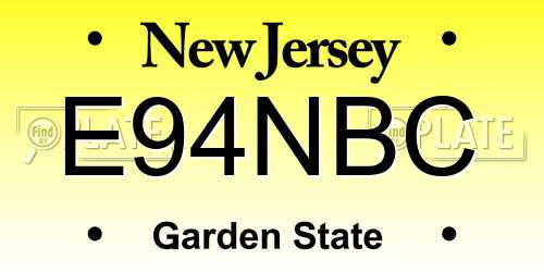 E94NBC New Jersey License Plate