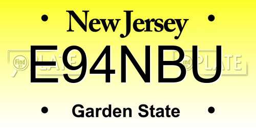 E94NBU New Jersey License Plate
