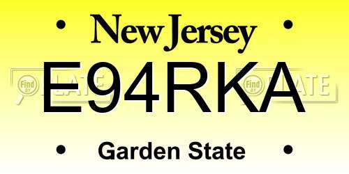 E94RKA New Jersey License Plate