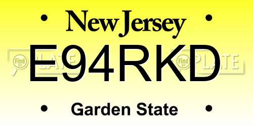 E94RKD New Jersey License Plate