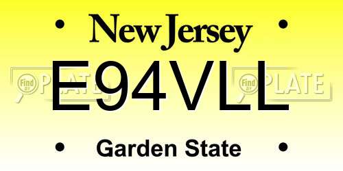 E94VLL New Jersey License Plate
