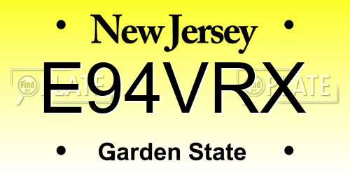 E94VRX New Jersey License Plate