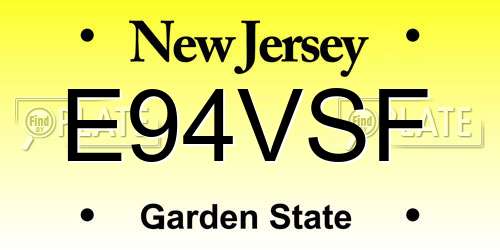 E94VSF New Jersey License Plate