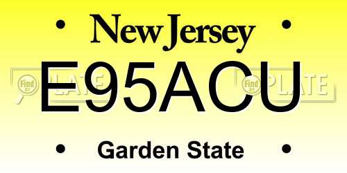 E95ACU New Jersey License Plate