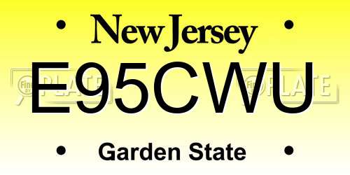 E95CWU New Jersey License Plate