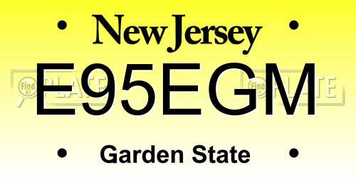 E95EGM New Jersey License Plate