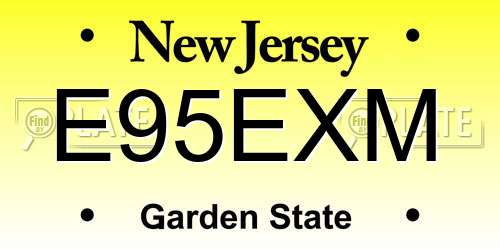 E95EXM New Jersey License Plate